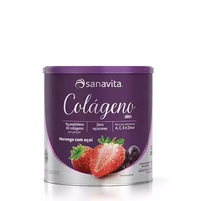 Imagem de Colágeno Morango E Açaí 300g Sanavita